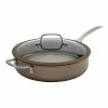 Food Network™ Textured Titanium 12-in. Nonstick Covered Deep Skillet Gray