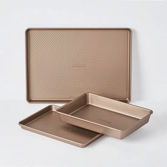Food Network™ 3-pc. Essential Textured Bakeware Set Bronze 4 Food Network™ 3-pc. Essential Textured Bakeware Set Bronze - Image 2
