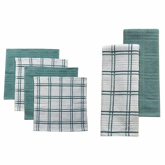 Food Network™ Plaid Kitchen Towel & Dishcloth Multi-Pack Khaki 5 Food Network™ Plaid Kitchen Towel & Dishcloth Multi-Pack Khaki - Image 3